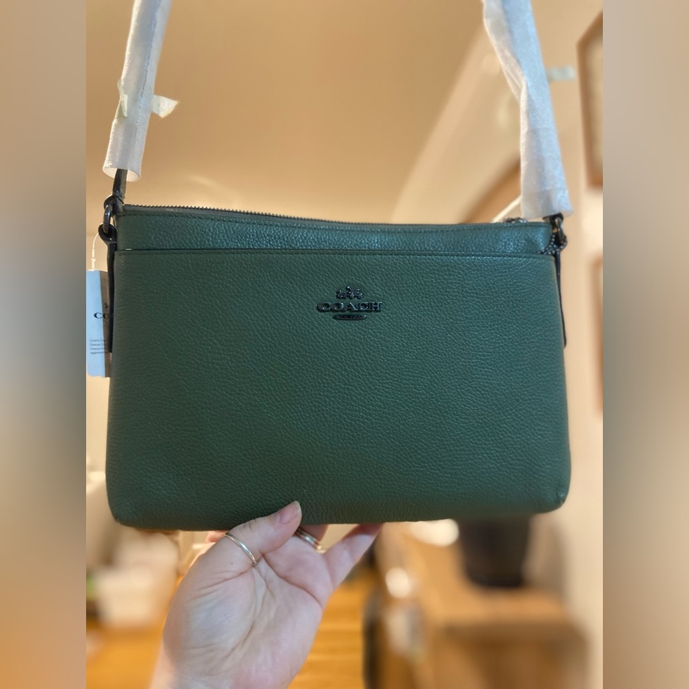 Gorgeous NWT COACH deep sage green Crossbody